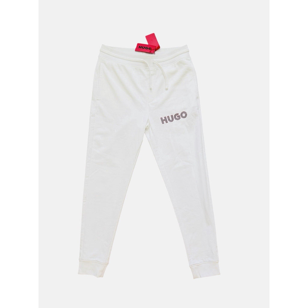 Hugo Boss Dramtol Drawstring Waist Cotton Blend Joggers White