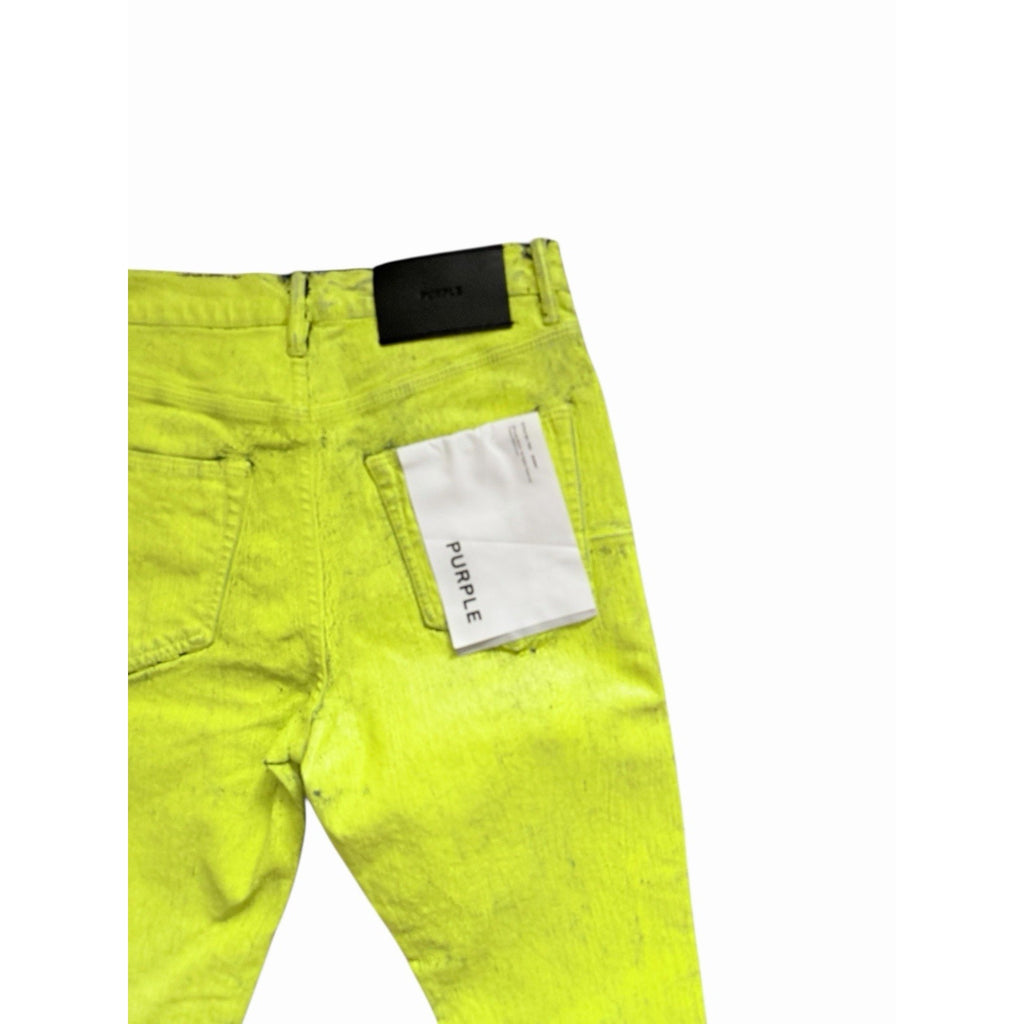 Purple Brand Paint Job Skinny Jeans - Neon Green
