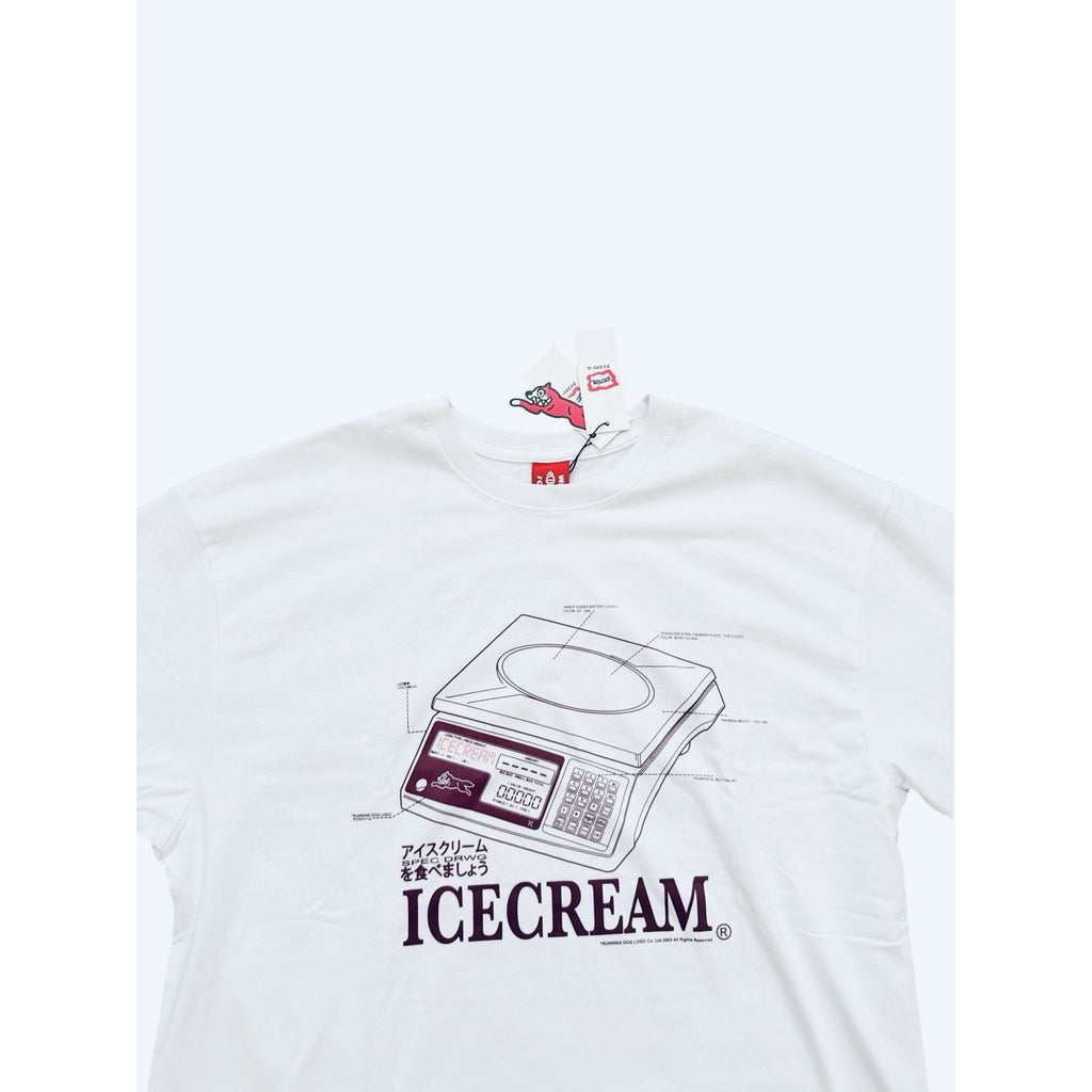 ICECREAM x Billionaire Boys Club BBC Mens Weight Tee T-Shirt White Size L