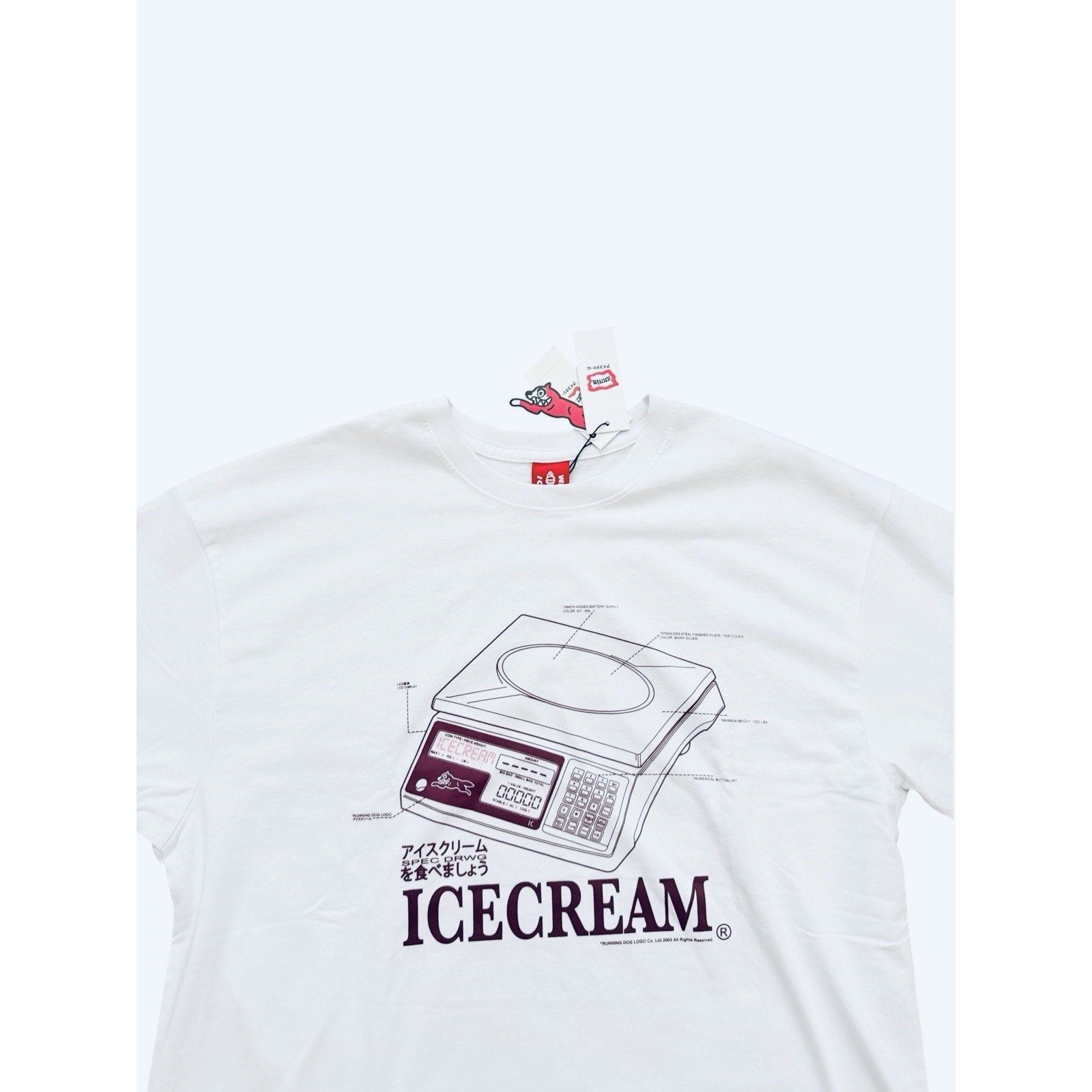 ICECREAM x Billionaire Boys Club BBC Mens Weight Tee T-Shirt White Size L