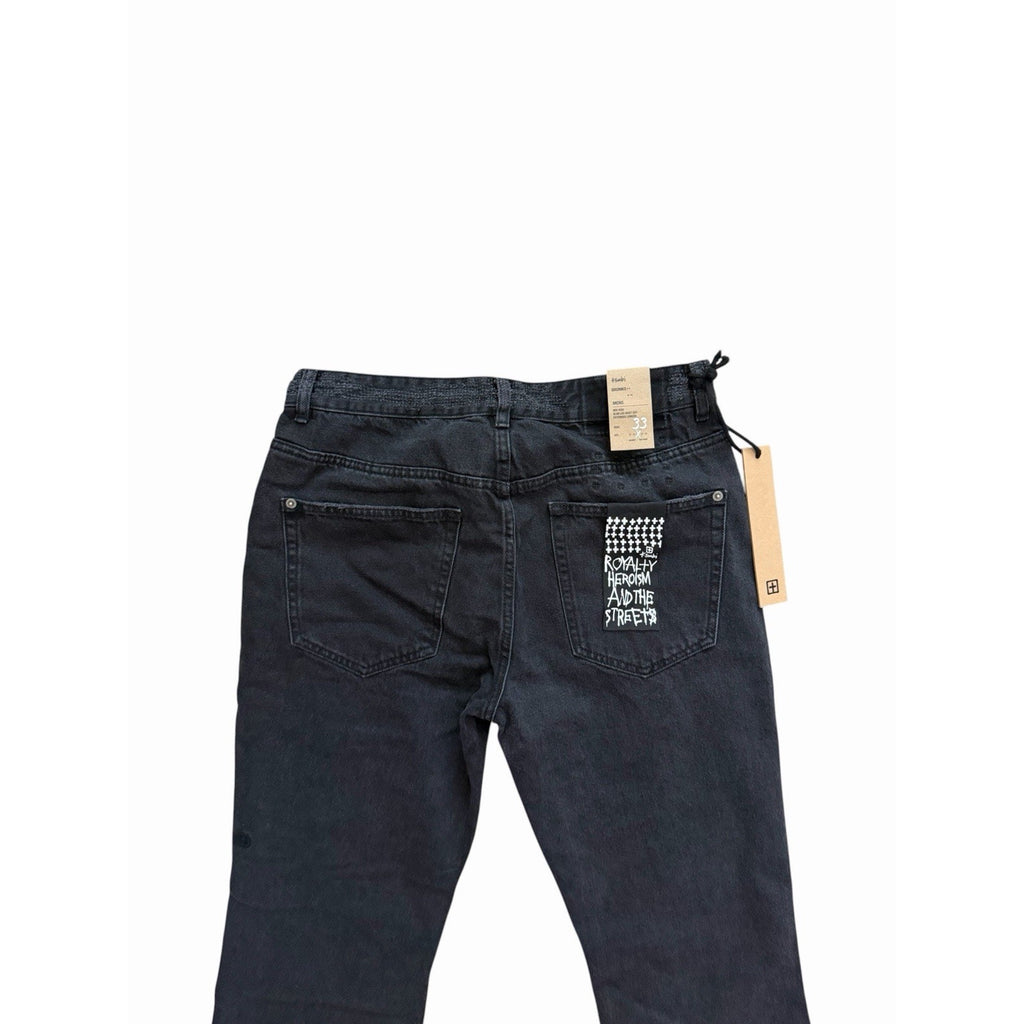 Ksubi Bronko Asher Trashed Bootcut Jeans - Black