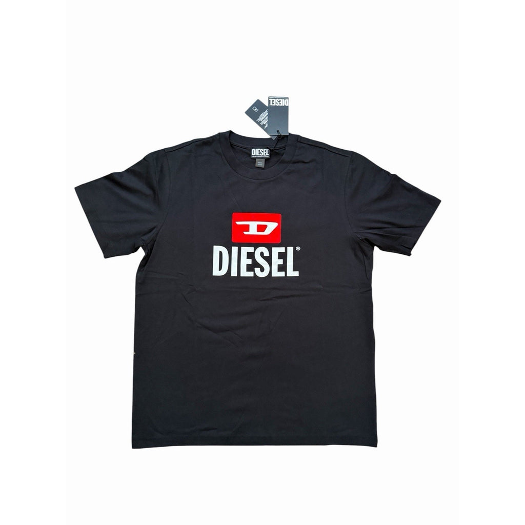 Diesel T-Just D Logo Flock Maglietta T-Shirt - Black