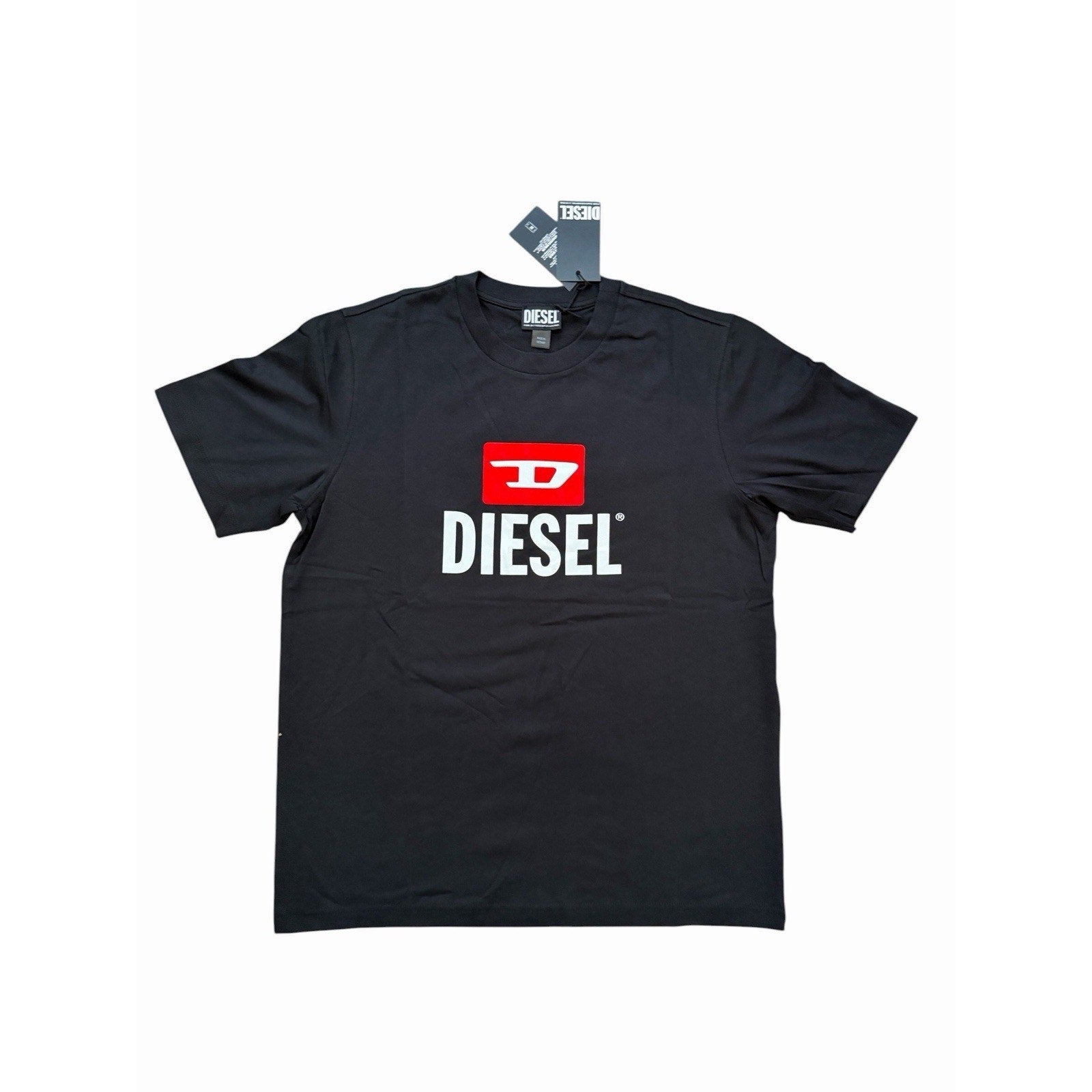 Diesel T-Just D Logo Flock Maglietta T-Shirt - Black