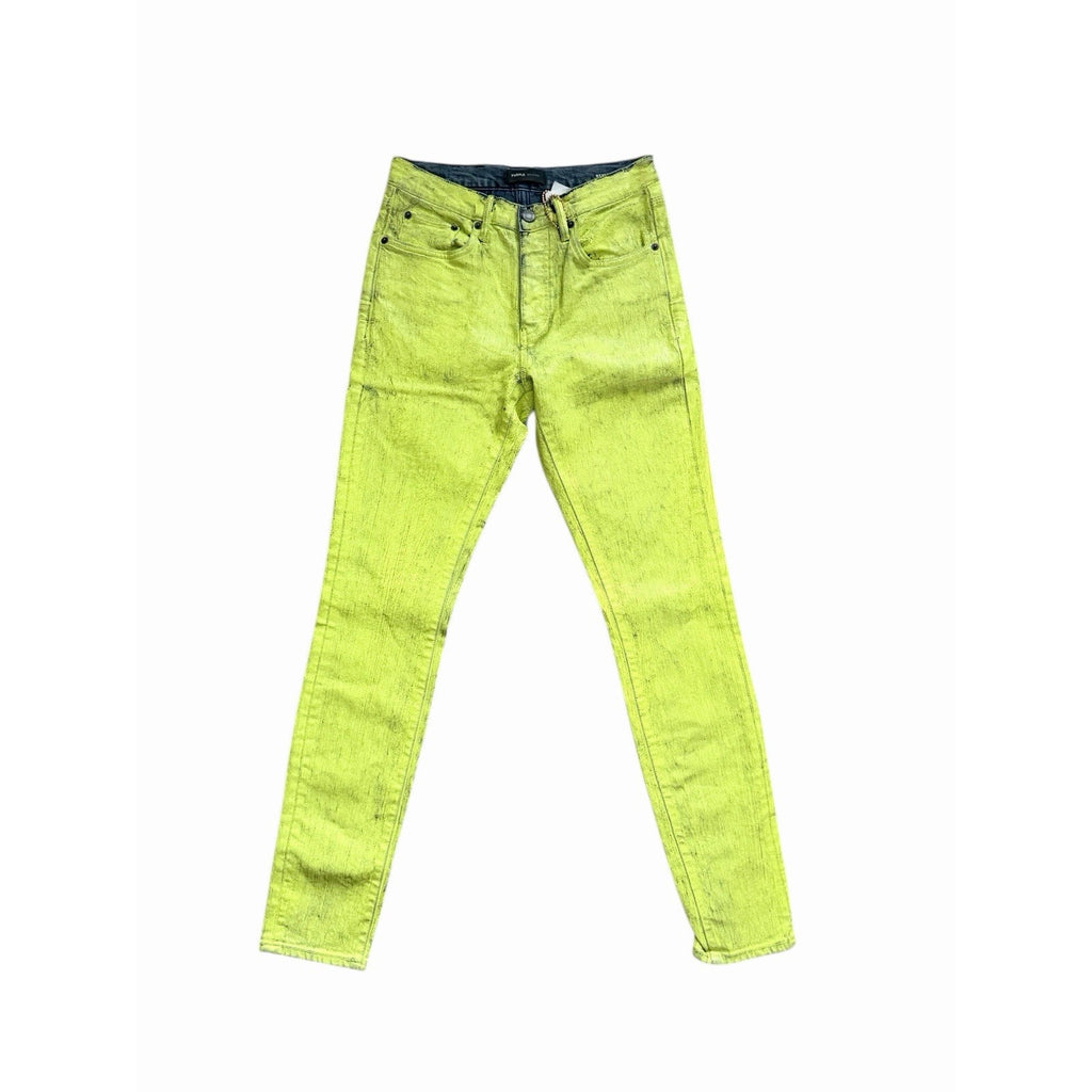 Purple Brand Paint Job Skinny Jeans - Neon Green
