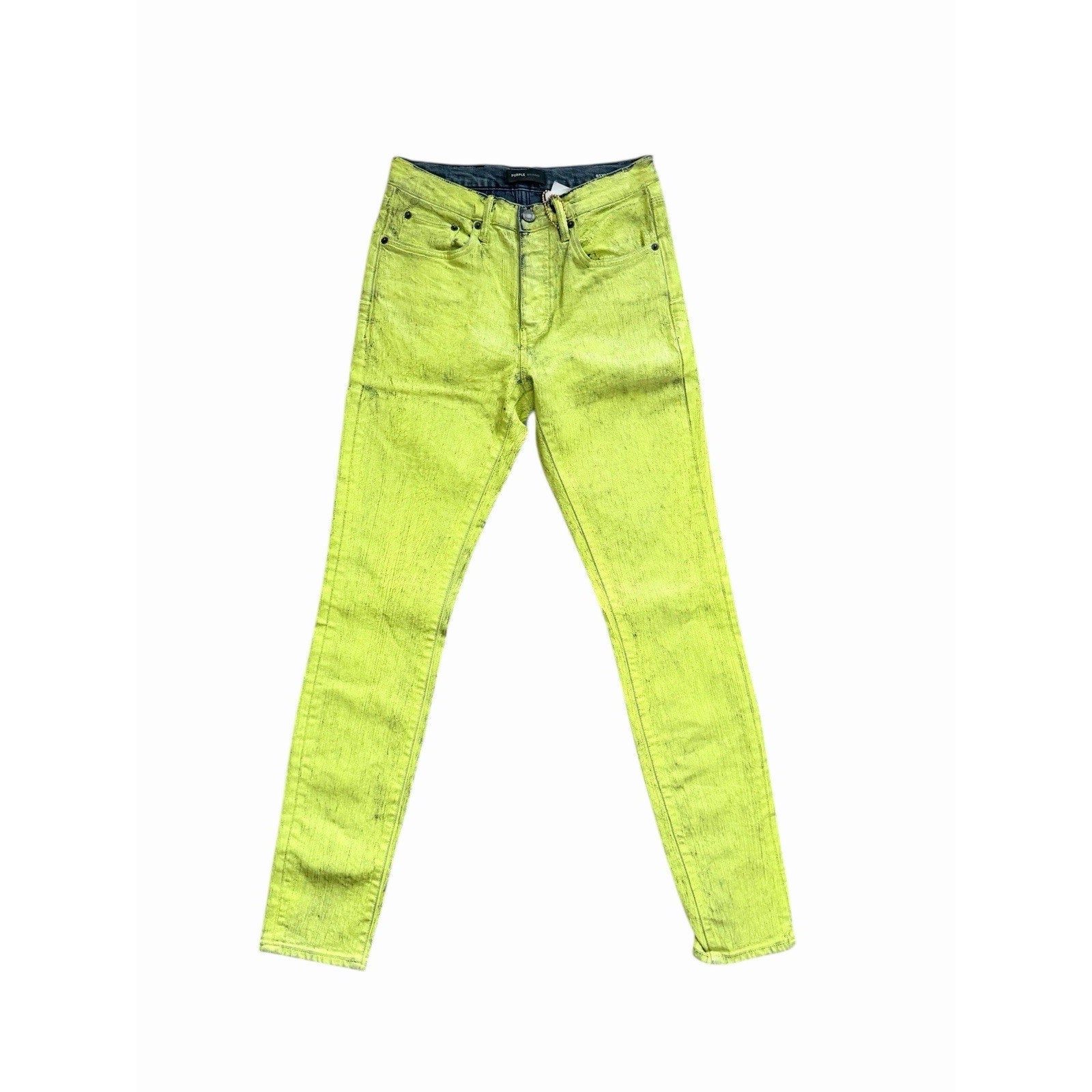 Purple Brand Paint Job Skinny Jeans - Neon Green