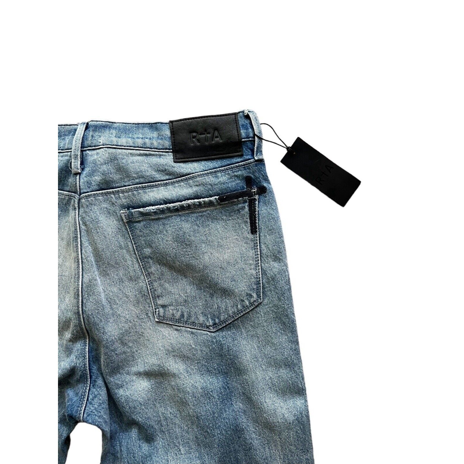 RtA Denis Faded Wash Flared Skinny Jeans
