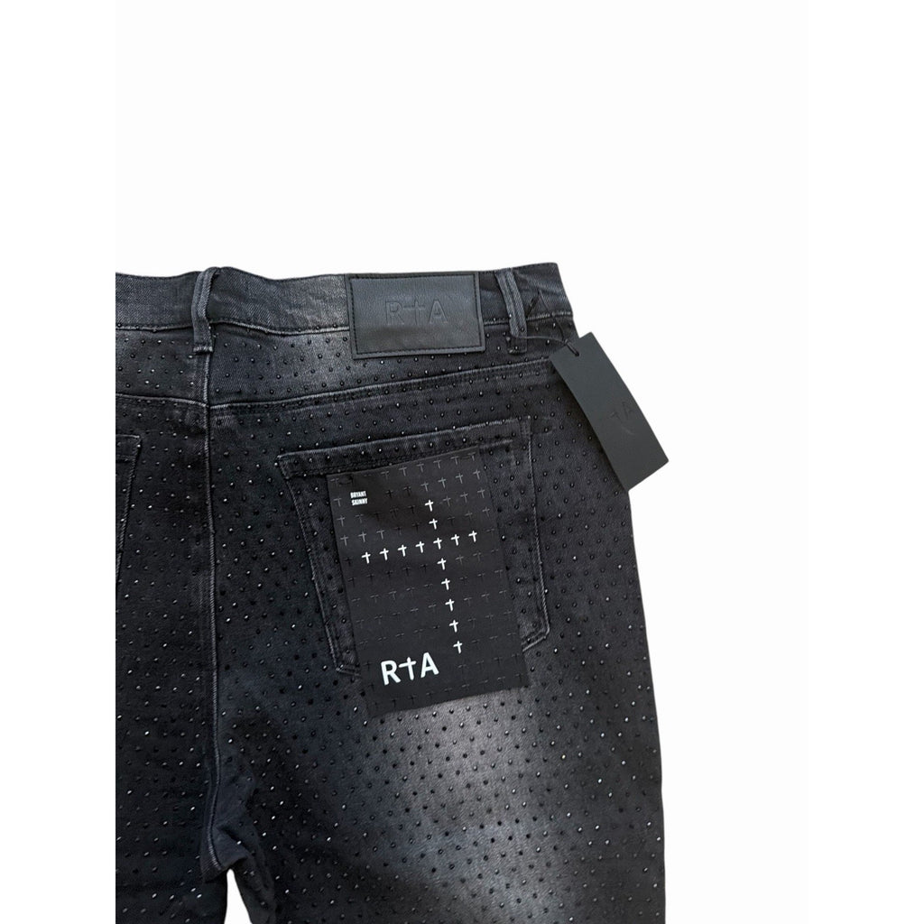 RtA Mens Bryant Crystal Embellished Skinny Jeans $280 Size 36x32 (36x32)