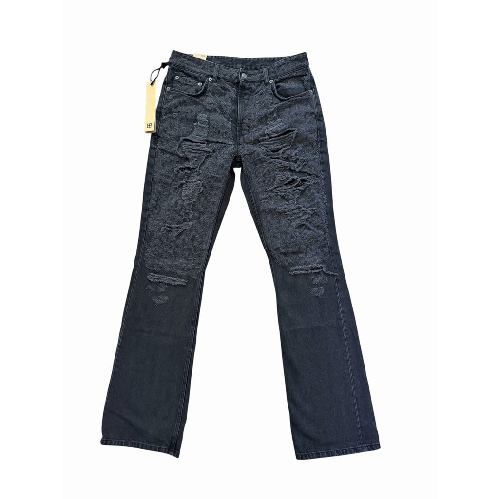 Ksubi Bronko Asher Trashed Bootcut Jeans - Black