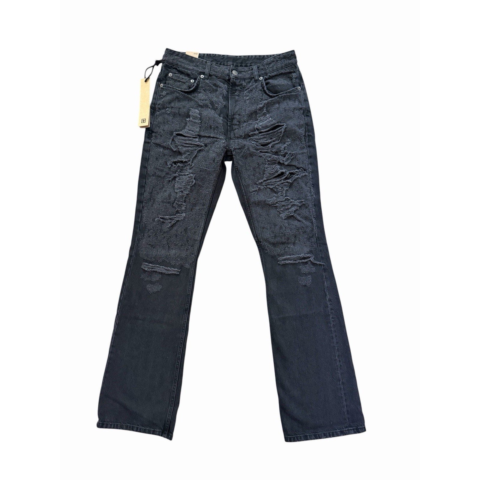 Ksubi Bronko Asher Trashed Bootcut Jeans - Black