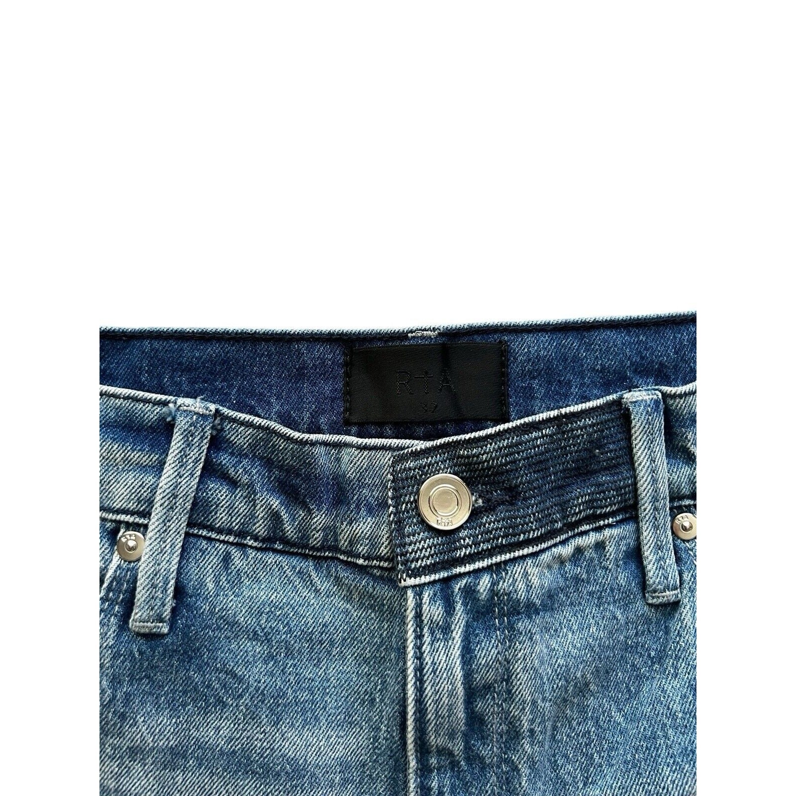 RtA Denis Faded Wash Flared Skinny Jeans