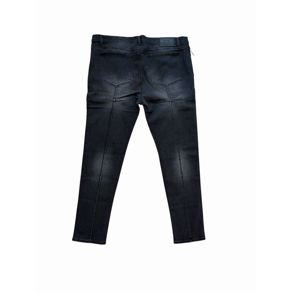 RtA Mens Clayton Faded Black Distressed Skinny Jeans