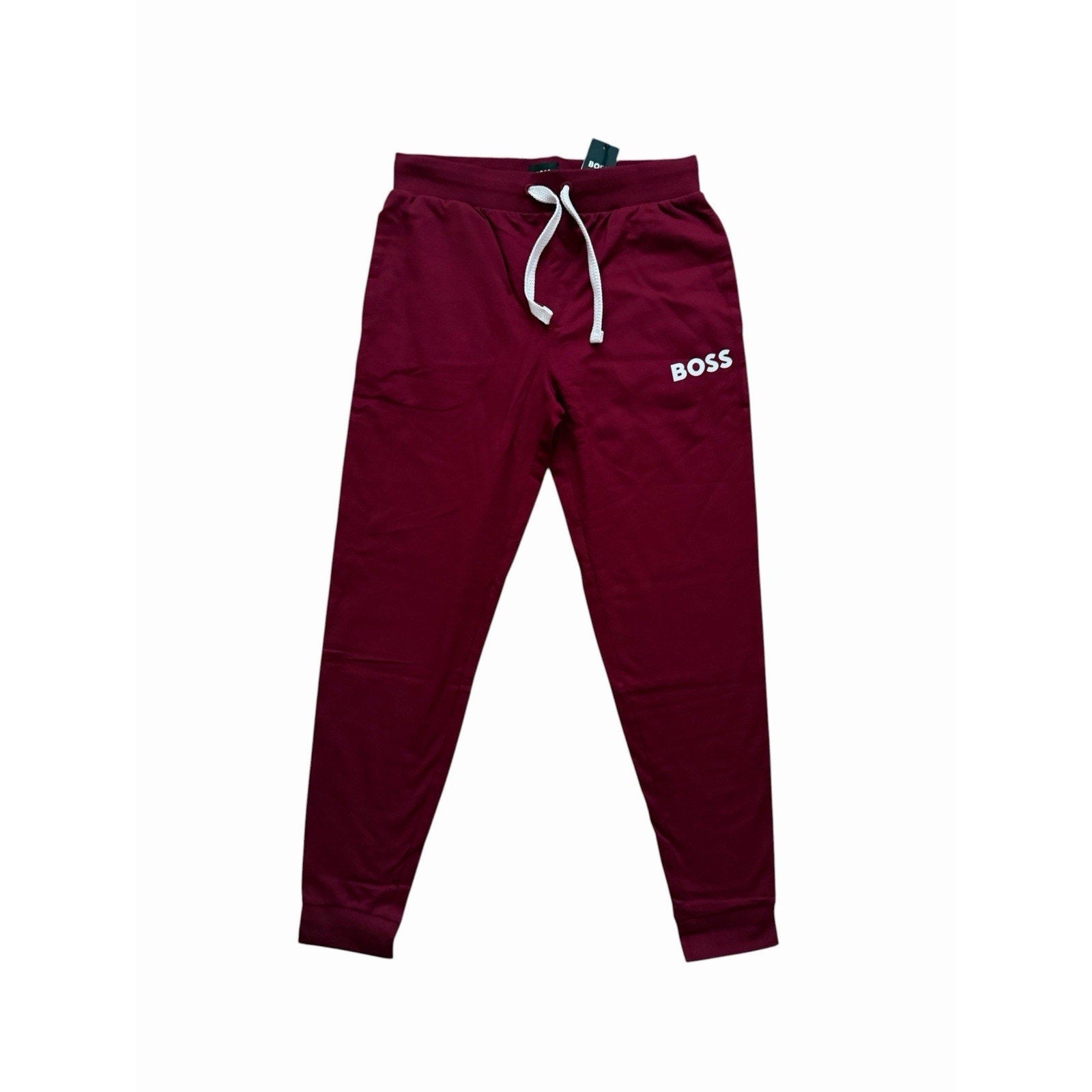 Hugo Boss Ease Drawstring Waist Cotton Blend Joggers - Burgundy Red