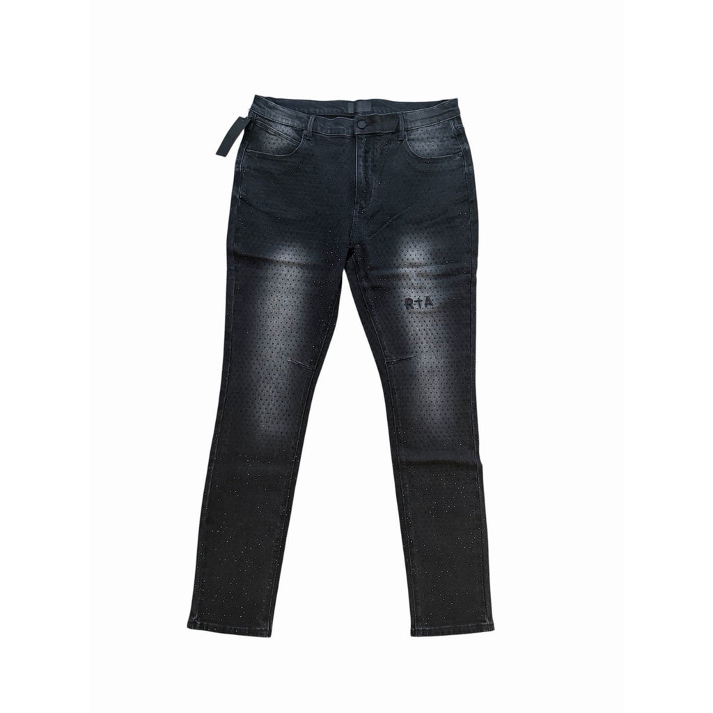 RtA Mens Bryant Crystal Embellished Skinny Jeans $280 Size 36x32 (36x32)