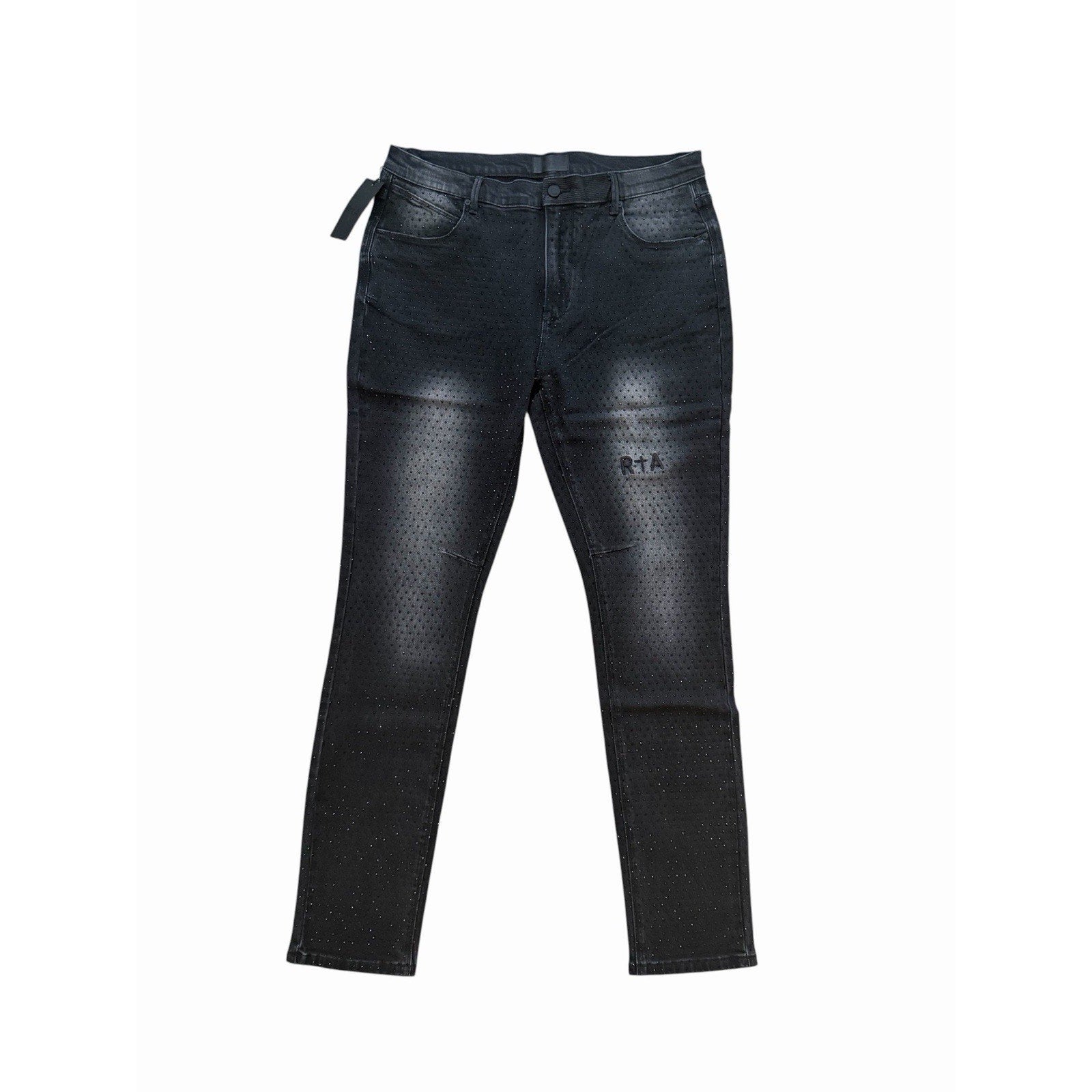 RtA Mens Bryant Crystal Embellished Skinny Jeans $280 Size 36x32 (36x32)