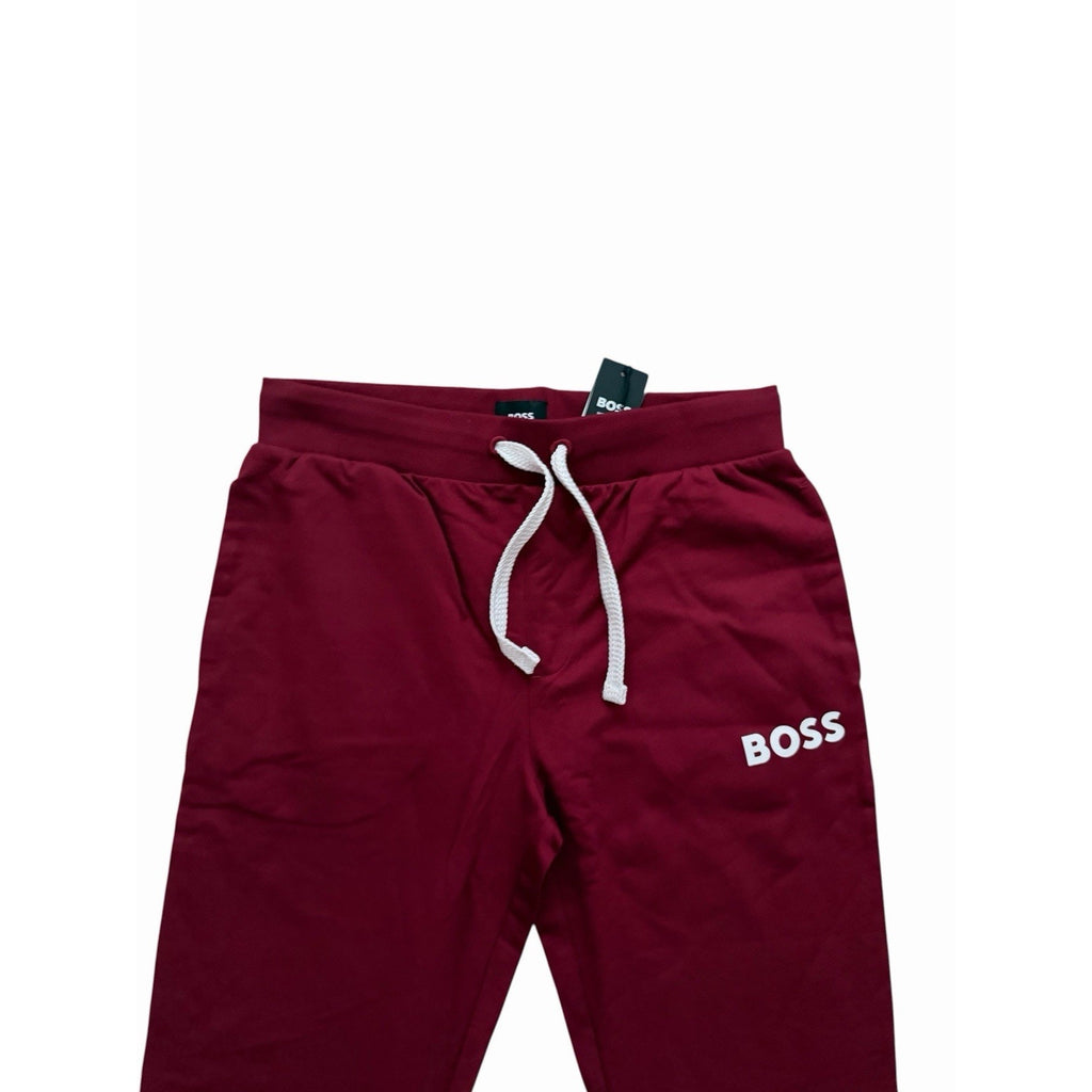 Hugo Boss Ease Drawstring Waist Cotton Blend Joggers - Burgundy Red