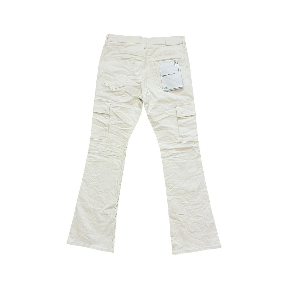 Purple Brand Jeans Patent Film Slim Cargo Bootcut White P004
