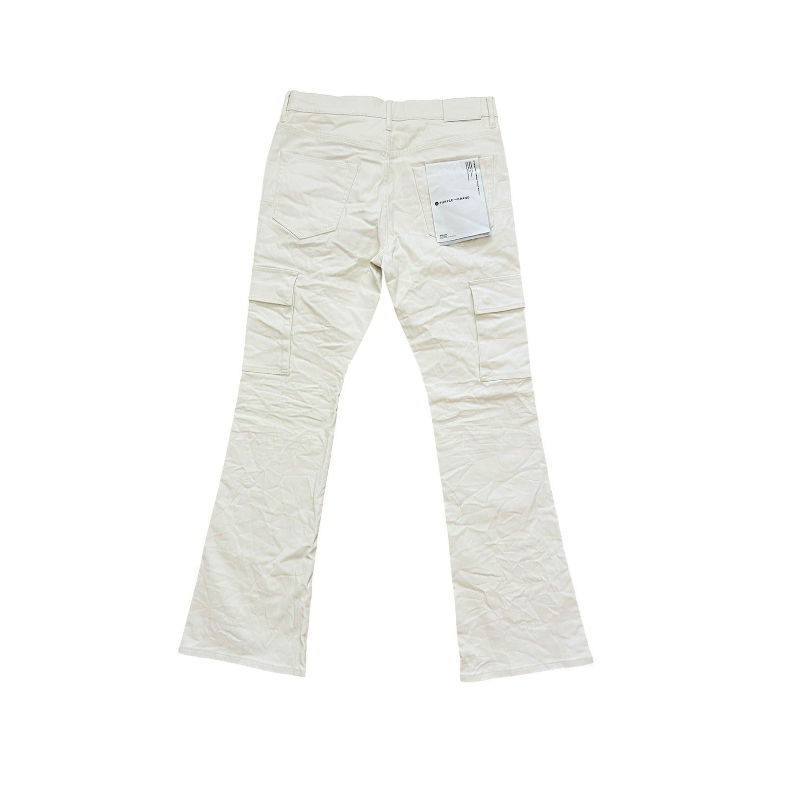 Purple Brand Jeans Patent Film Slim Cargo Bootcut White P004