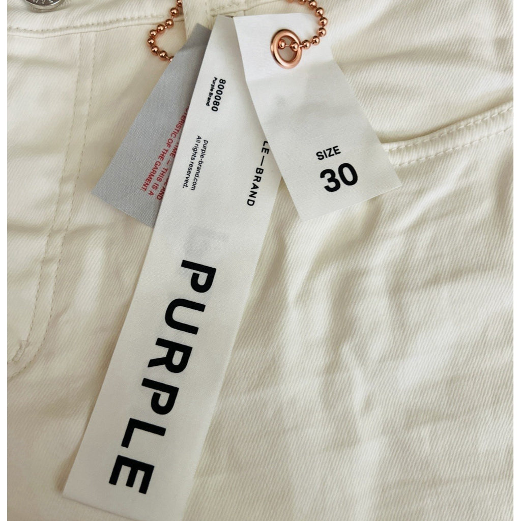 Purple Brand Jeans Patent Film Slim Cargo Bootcut White P004