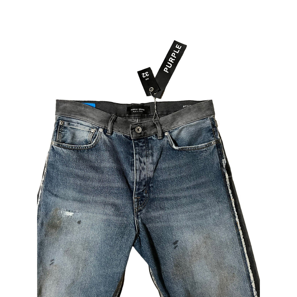 Purple Brand Jeans Straight Mid Rise Made In Italy P011