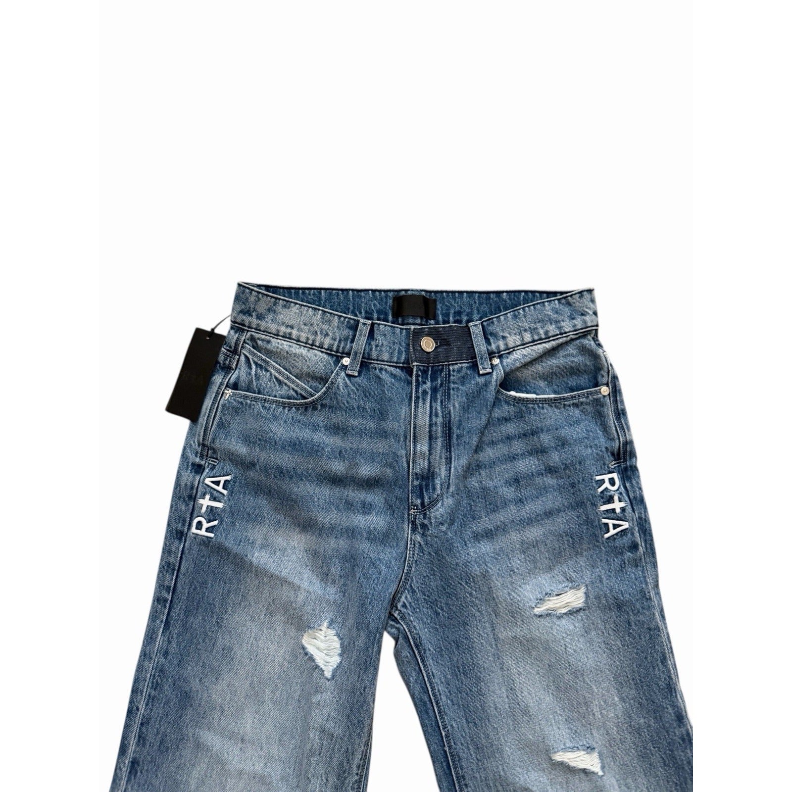 RtA Mens Jonas Distressed Straight Leg Jeans