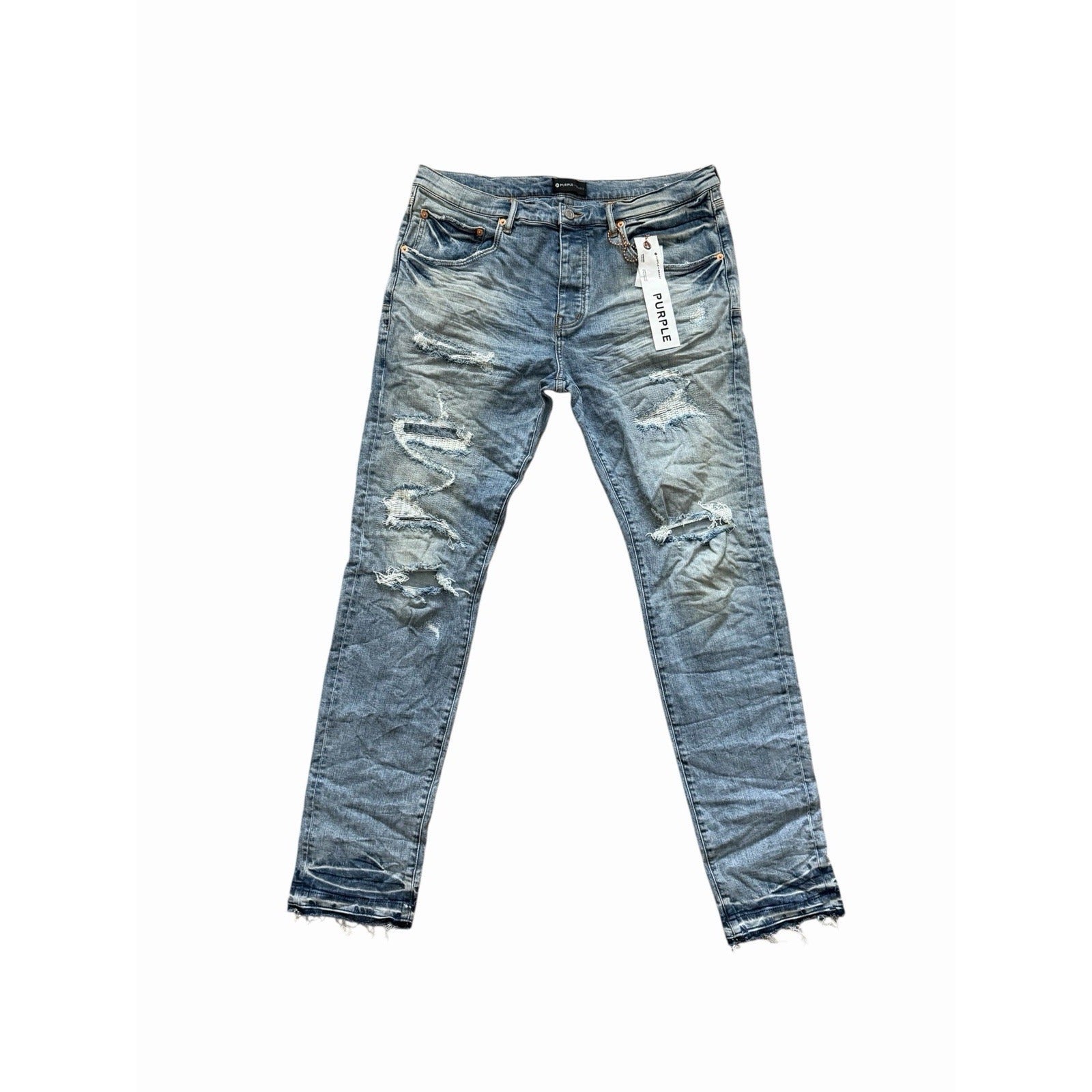 Purple Brand Jeans Ripped Light Indigo Vintage Skinny P001