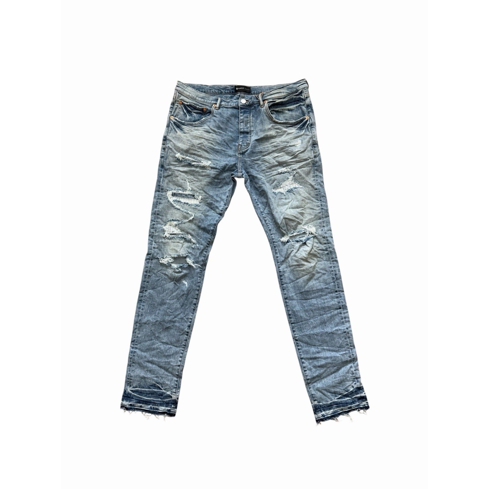 Purple Brand Jeans Ripped Light Indigo Vintage Skinny P001