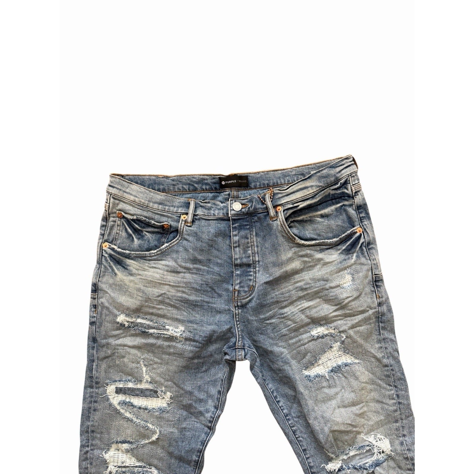 Purple Brand Jeans Ripped Light Indigo Vintage Skinny P001