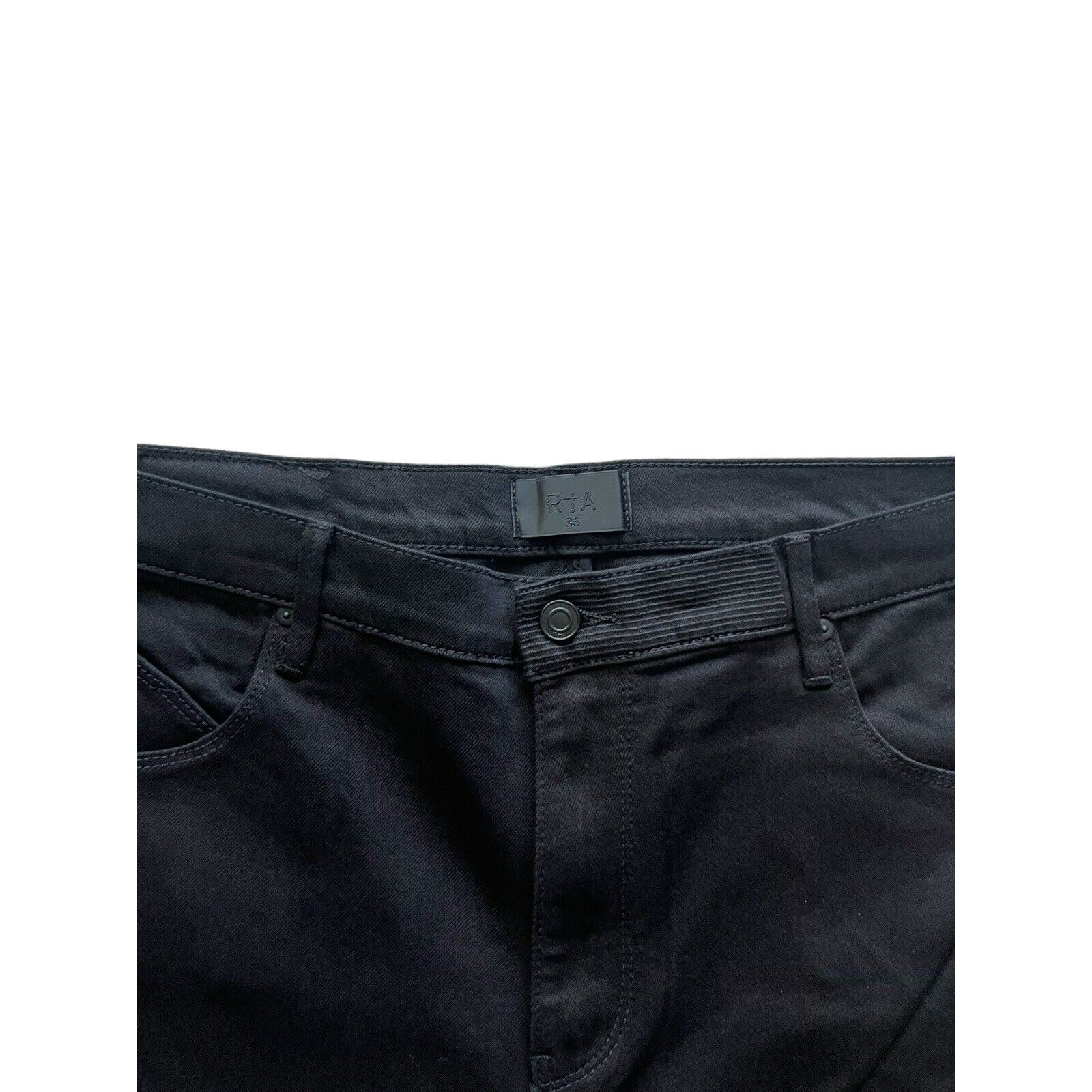 RtA Denis Black Logo Flared Skinny Jeans